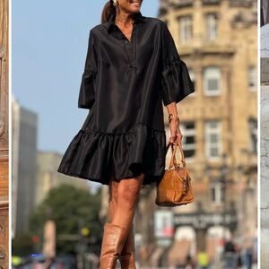 Marielle Elegant Black Ruffle Dress